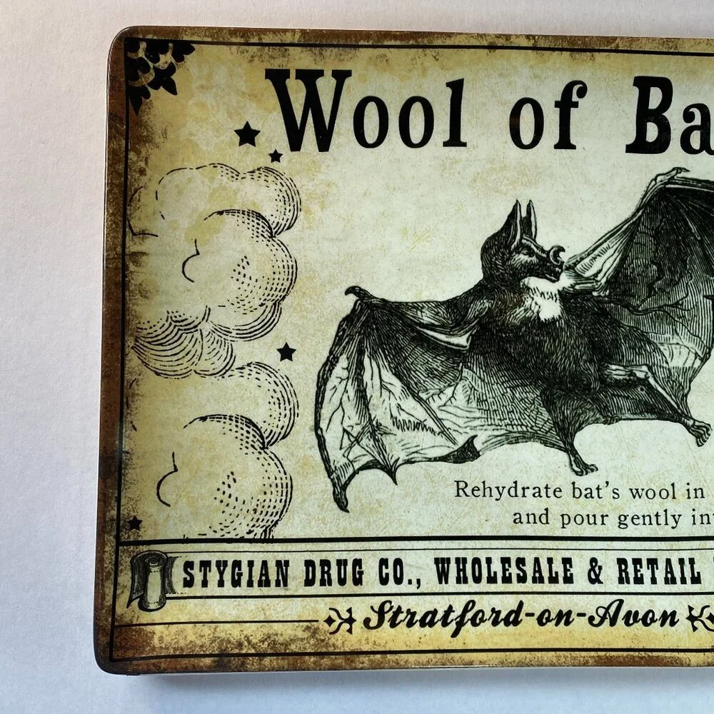 2012 Williams Sonoma Halloween Potion by Lori Fury Wool of Bat Large Platter